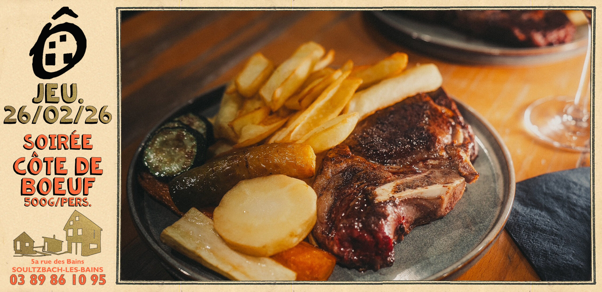 BANDEAU 35X17 beige COTE BOEUF 26-02