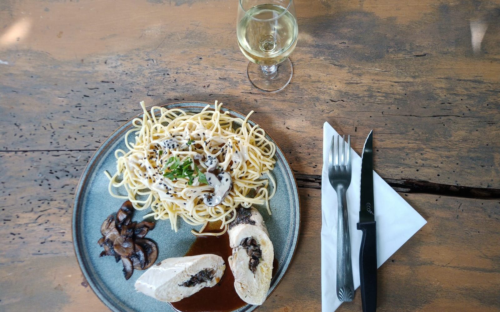 Plat du jour : ballotines de volailles farcies aux champignons